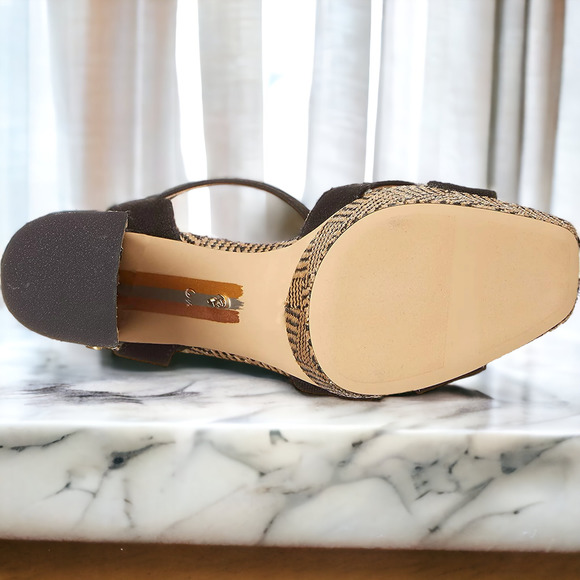 70% OFF NIB Sam Edelman Nolita Black Block Heel Open Squared Toe Ankle SANDALS - Picture 4 of 6